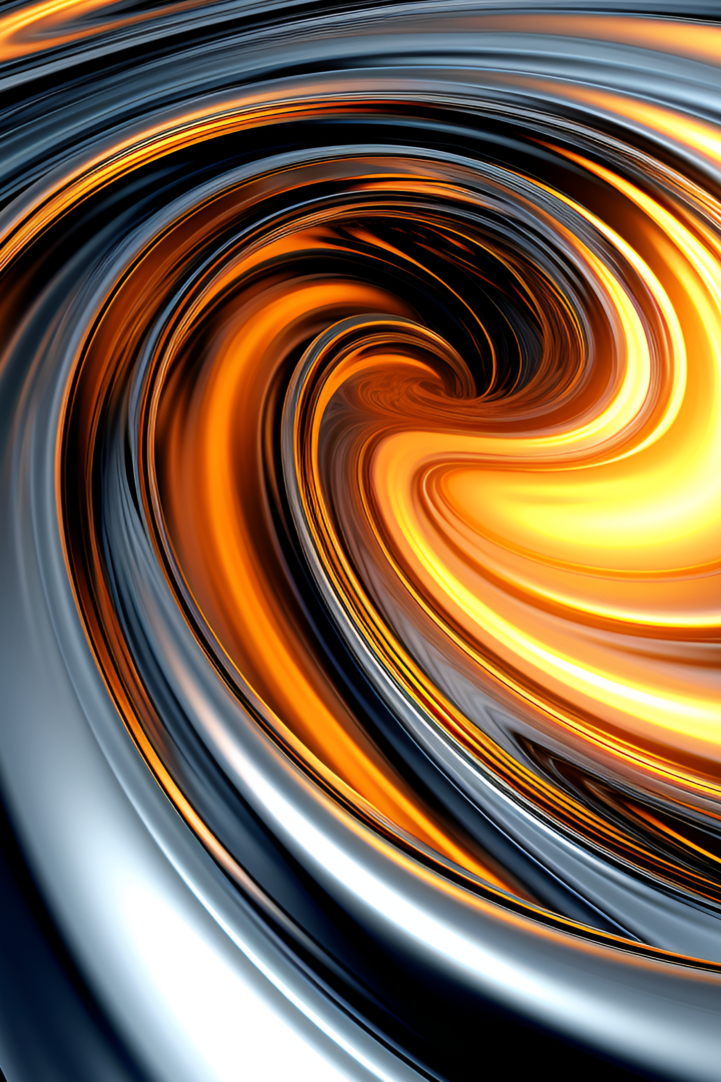 Chrome & Gold Digital Art Collection: Abstract Swirls and Ripples