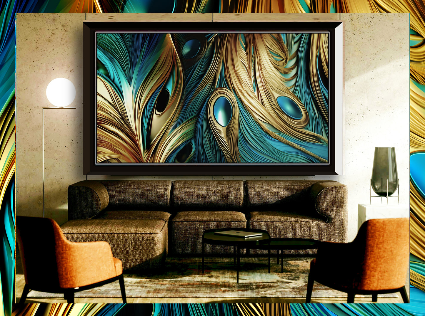 Metal Feathers Collection: Peacock Inspired Digital Artistry