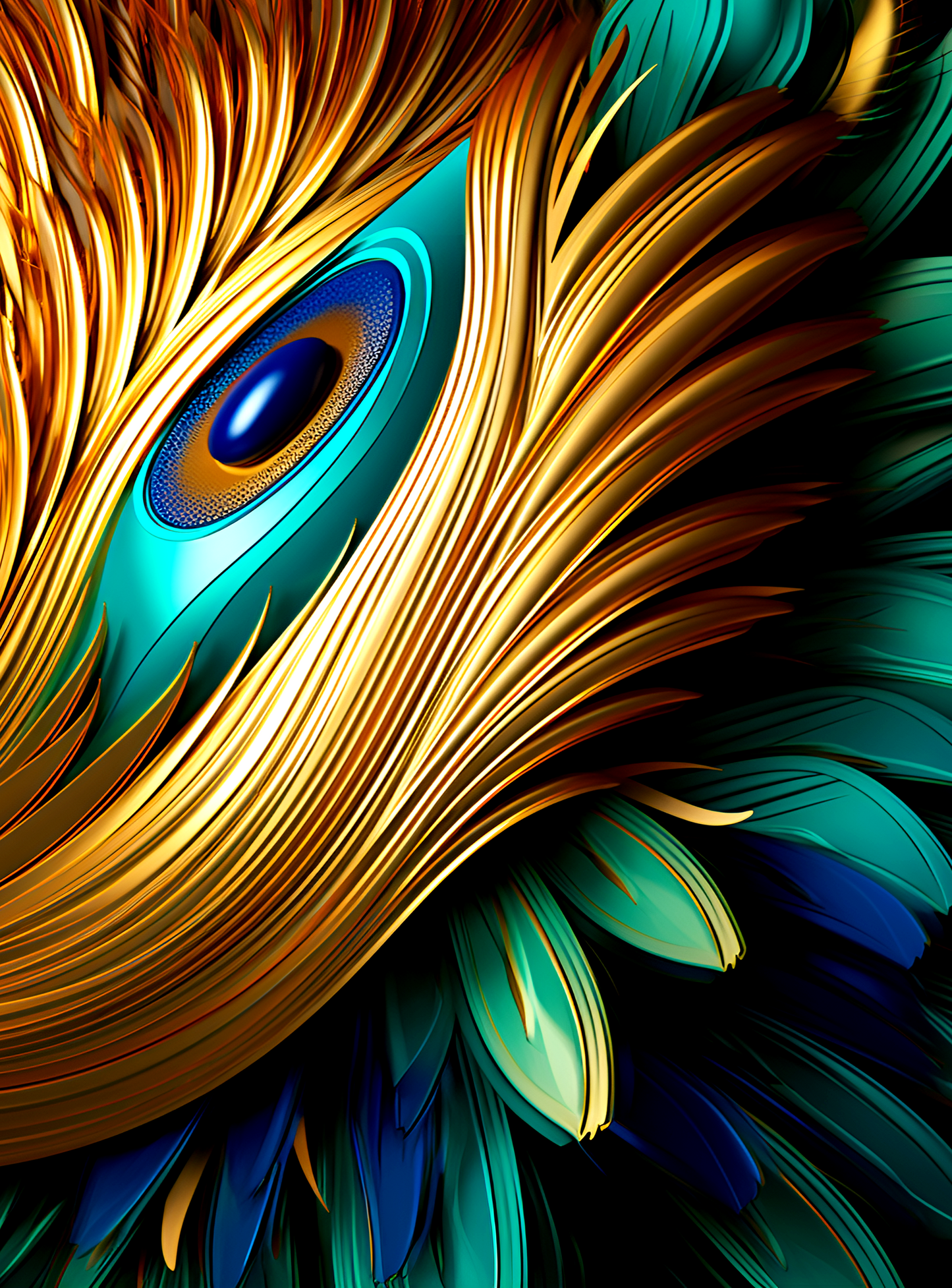 Metal Feathers Collection: Peacock Inspired Digital Artistry