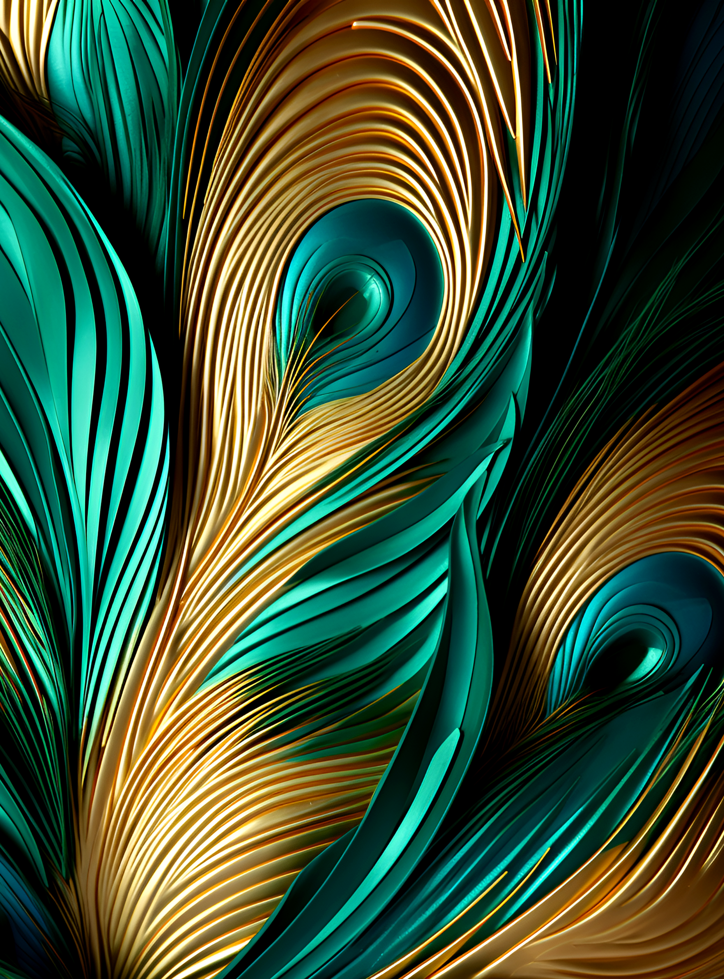 Metal Feathers Collection: Peacock Inspired Digital Artistry