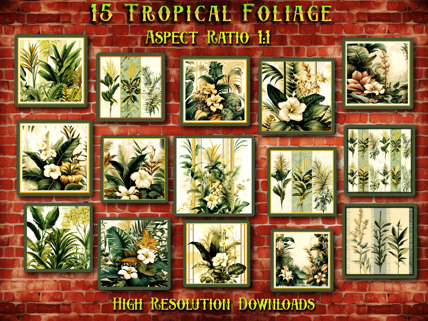 Tropical Foliage Greenscape Collection: Digital Art for Nature Lovers and Design Enthusiasts