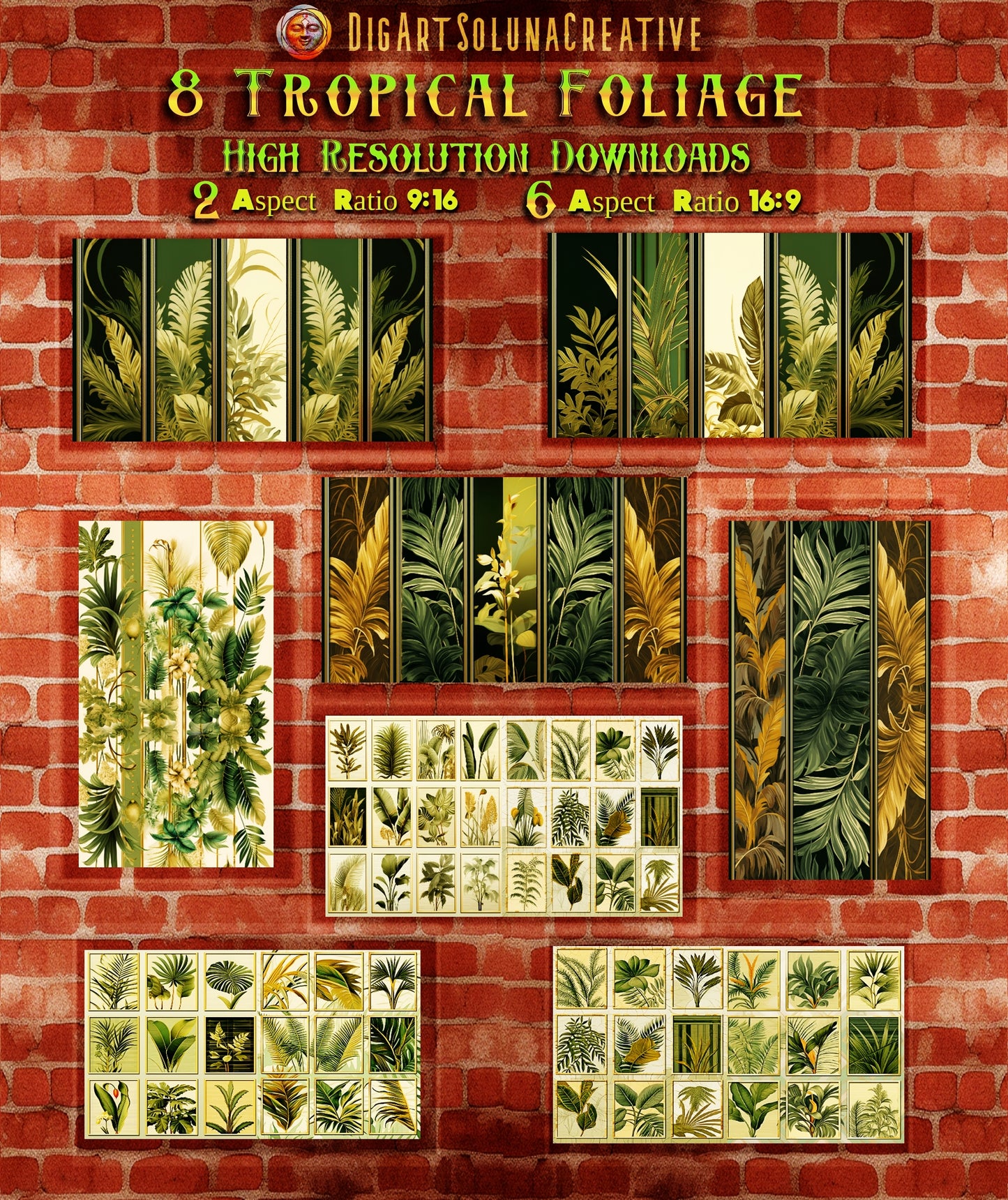 Tropical Foliage Greenscape Collection: Digital Art for Nature Lovers and Design Enthusiasts